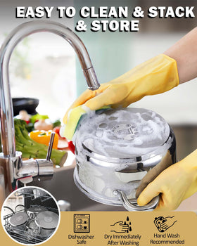 Cook N Home mirror-polished interiors are easy to clean and look sleek.