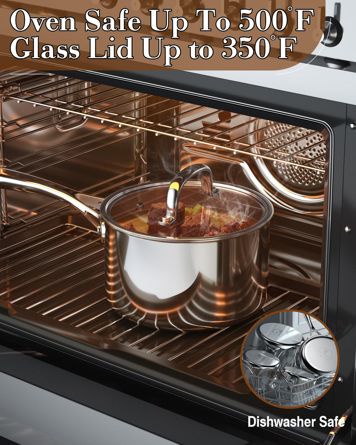 Cook N Home 3-quart capacity ideal for sauces.