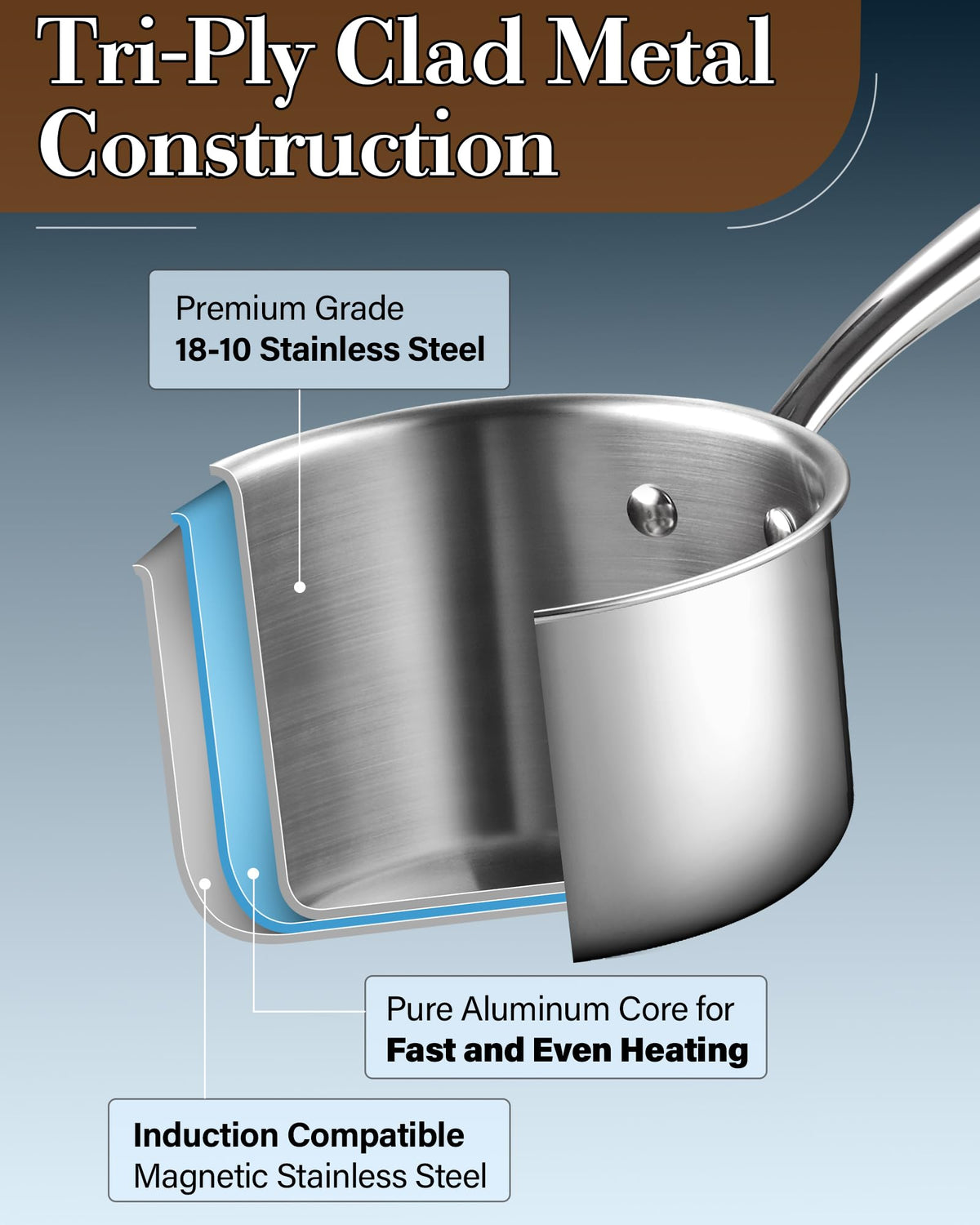Cook N Home dishwasher-safe pan for quick cleanup.
