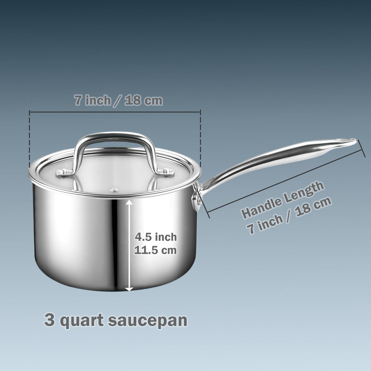 Cook N Home induction-ready saucepan for all cooktops.
