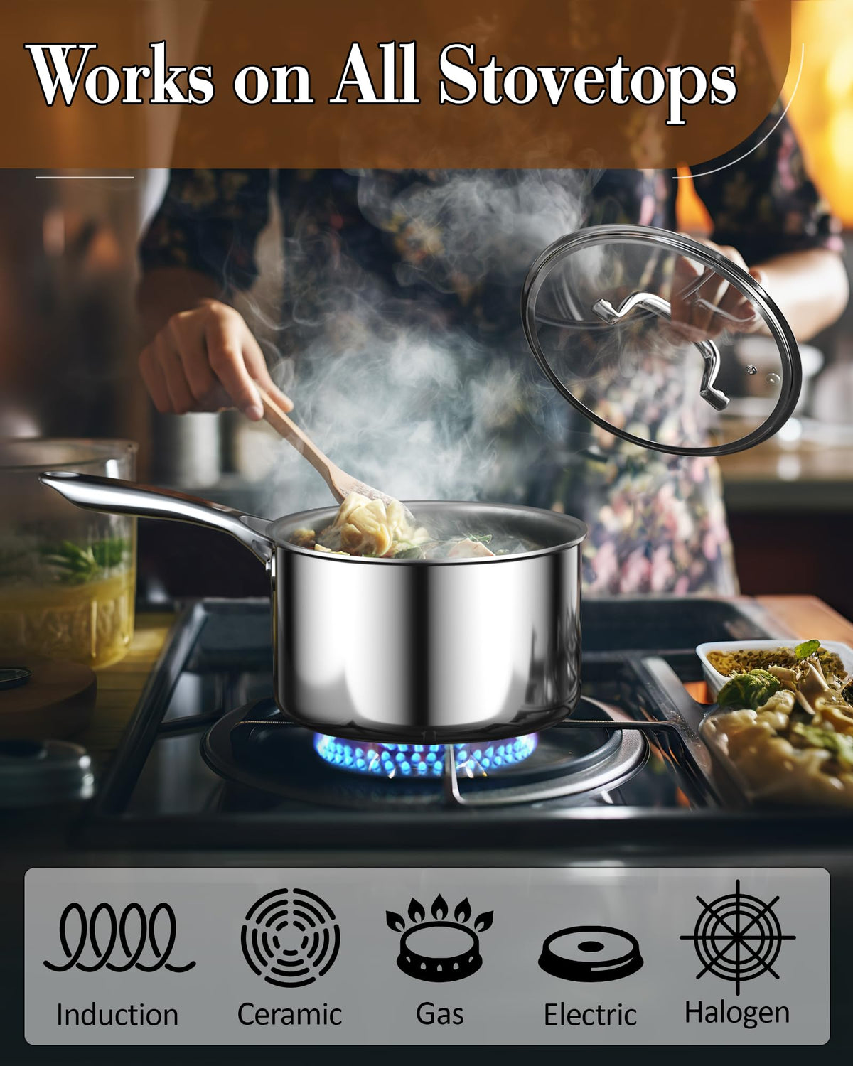 Cook N Home oven-safe up to 500°F for versatility.