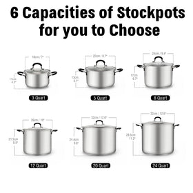 Cook N Home stockpot bottom with aluminum disc ensures uniform heat and quick simmering.