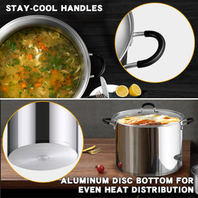 Cook N Home stockpot is dishwasher safe for easy cleaning.