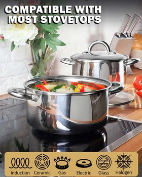 Cook N Home stockpot with glass lid view for monitoring food