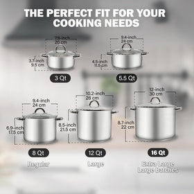 Cook N Home stockpot on induction stove for versatile cooking