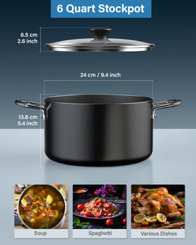 Cook N Home stockpot with stay-cool handles for safe, comfortable use