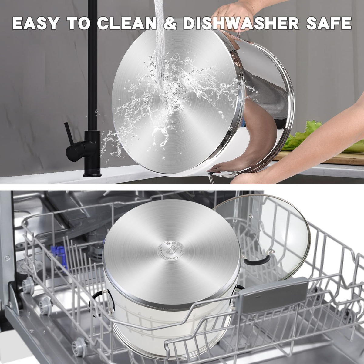 Cook N Home tempered-glass lid with steam vent for monitoring.