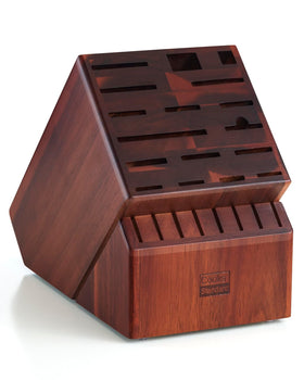 Cooks Standard Acacia knife block front view keeps daily knives neatly organized.
