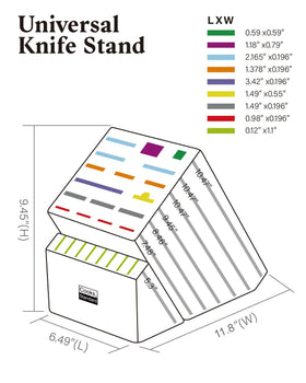 Cooks Standard Acacia knife block side view shows sturdy construction for countertop stability.
