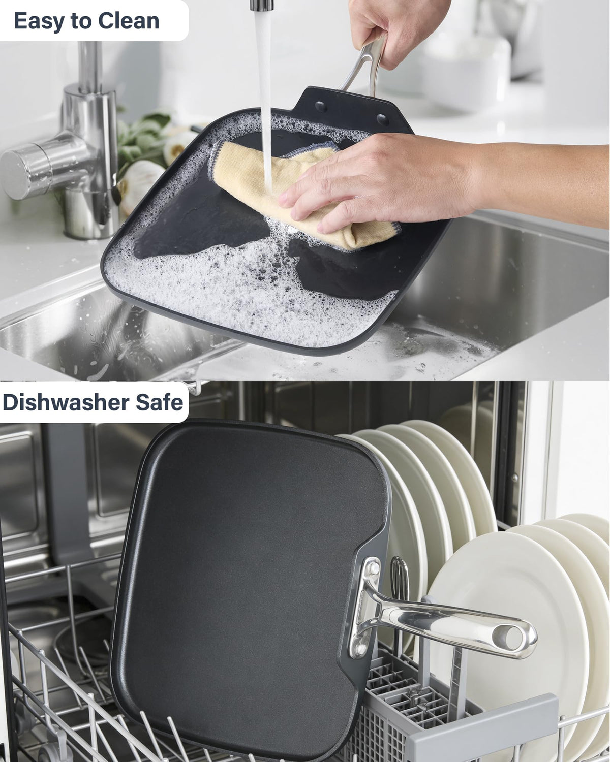 Cooks Standard griddle supports gas, electric, ceramic, halogen cooktops for versatile cooking.