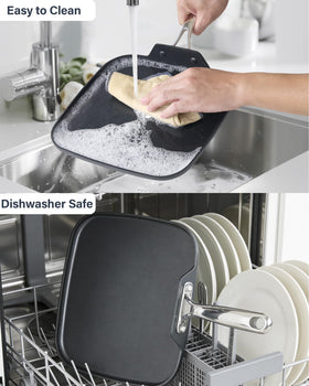 Cooks Standard griddle supports gas, electric, ceramic, halogen cooktops for versatile cooking.