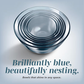 COOK WITH COLOR blue-lidded bowls set, ideal for meal prep and airtight storage.