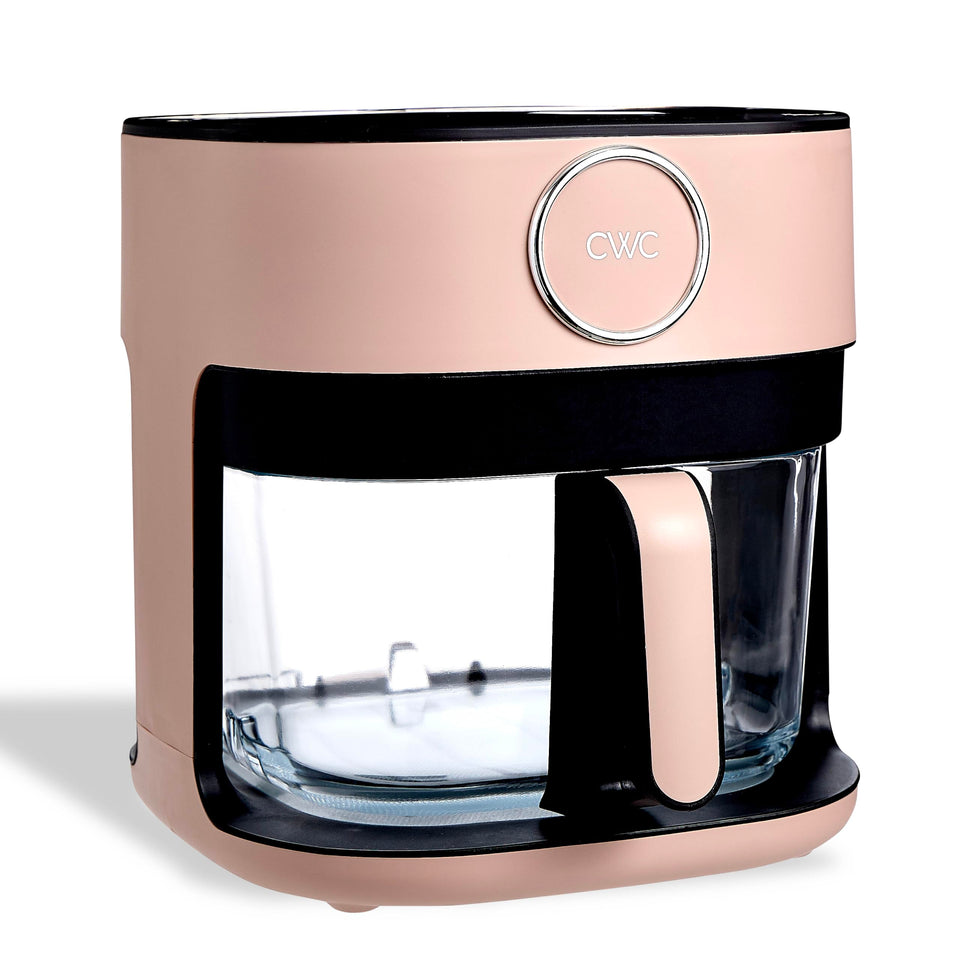COOK WITH COLOR 1400W air fryer with glass basket view showing even heat
