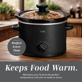 COOK WITH COLOR 2QT mini slow cooker warm setting keeps meals ready.