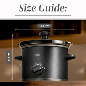COOK WITH COLOR 2QT mini slow cooker lid, tempered glass for quick meal monitoring.