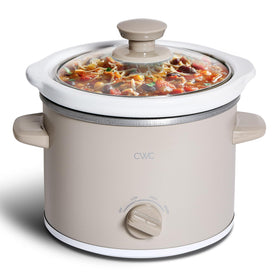 COOK WITH COLOR 2QT mini slow cooker on counter showcases compact design for small meals.