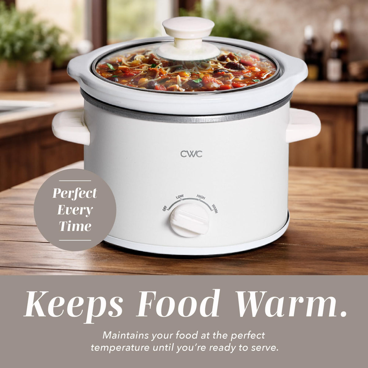 COOK WITH COLOR 2QT mini slow cooker stoneware pot and lid, dishwasher-safe for quick cleanup