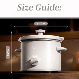 COOK WITH COLOR 2QT mini slow cooker tempered glass lid with cool-touch handle for safe monitoring