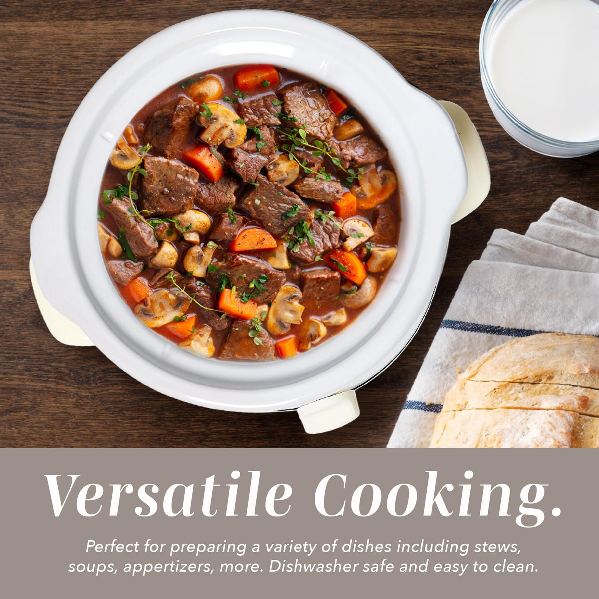COOK WITH COLOR 2QT mini slow cooker with warm setting keeps dishes ready to serve