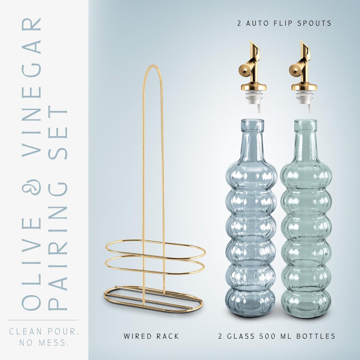 COOK WITH COLOR auto flip spout bottle enables clean, drip-free pours