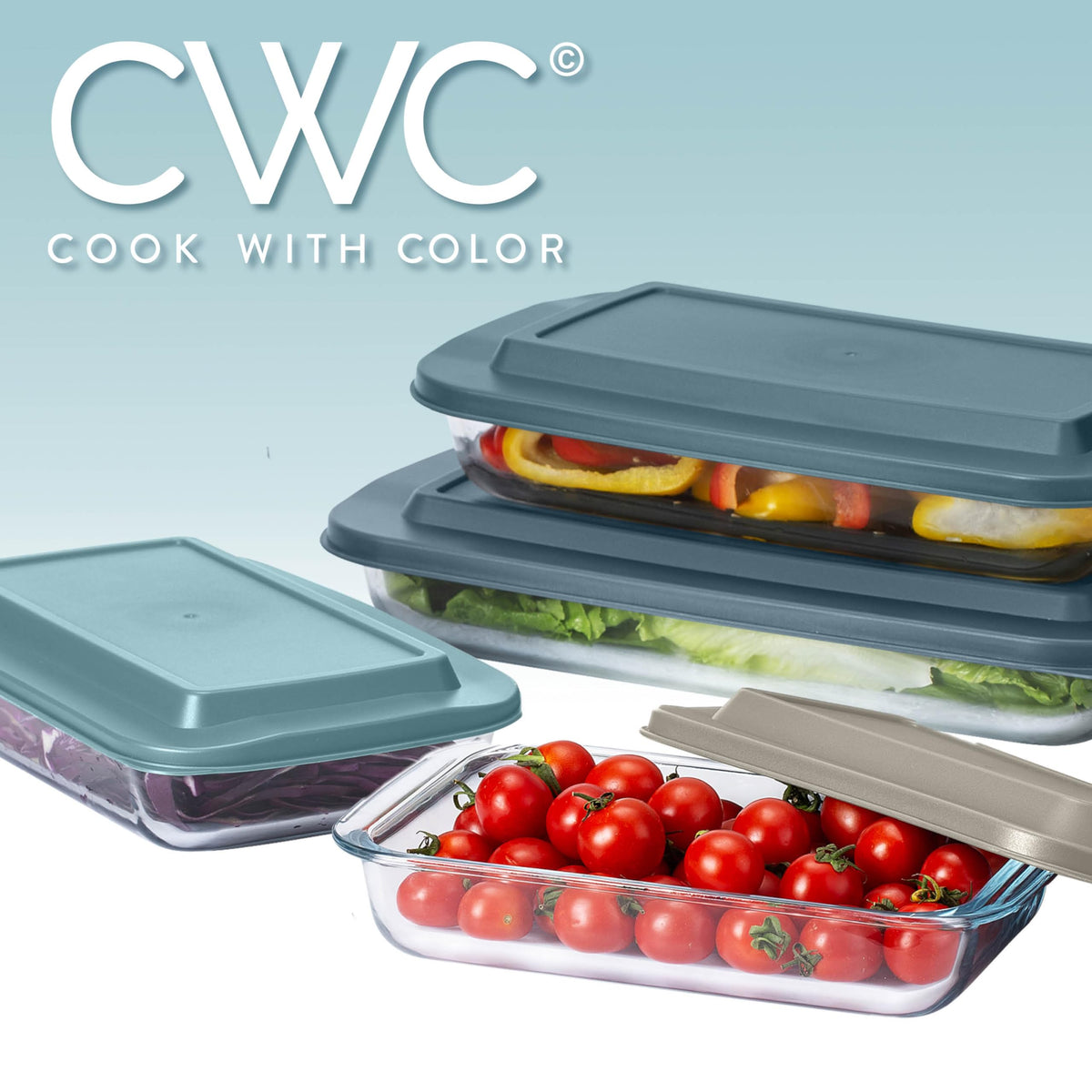 COOK WITH COLOR durable borosilicate glass endures temperature shifts in daily use.