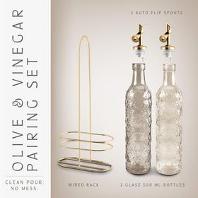 COOK WITH COLOR gold tops and rack add elegant organization.