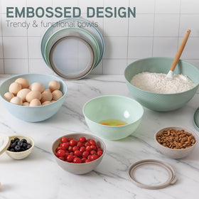 COOK WITH COLOR bowls with tight lids for secure fridge storage