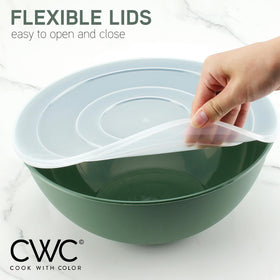 Cook With Color BPA-free polypropylene bowls shown for safe food prep.