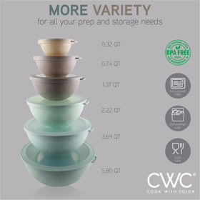 COOK WITH COLOR BPA-free polypropylene bowls for safe food prep