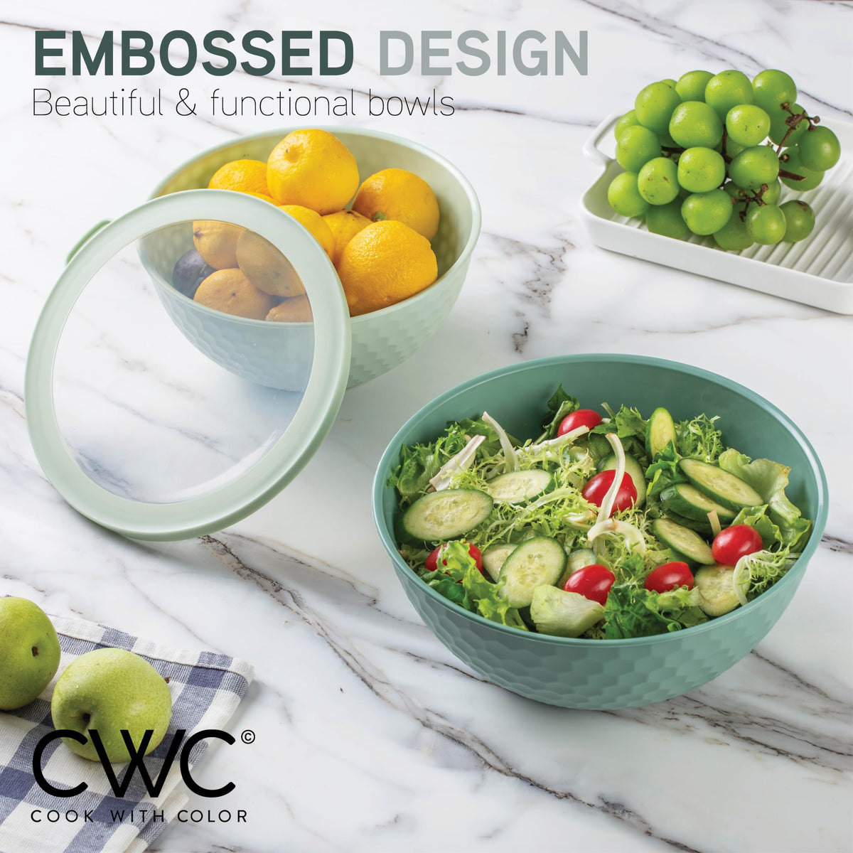 COOK WITH COLOR BPA-free polypropylene ensures safe, durable bowls