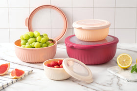 Cook with Color clear-lids tops for quick visibility.