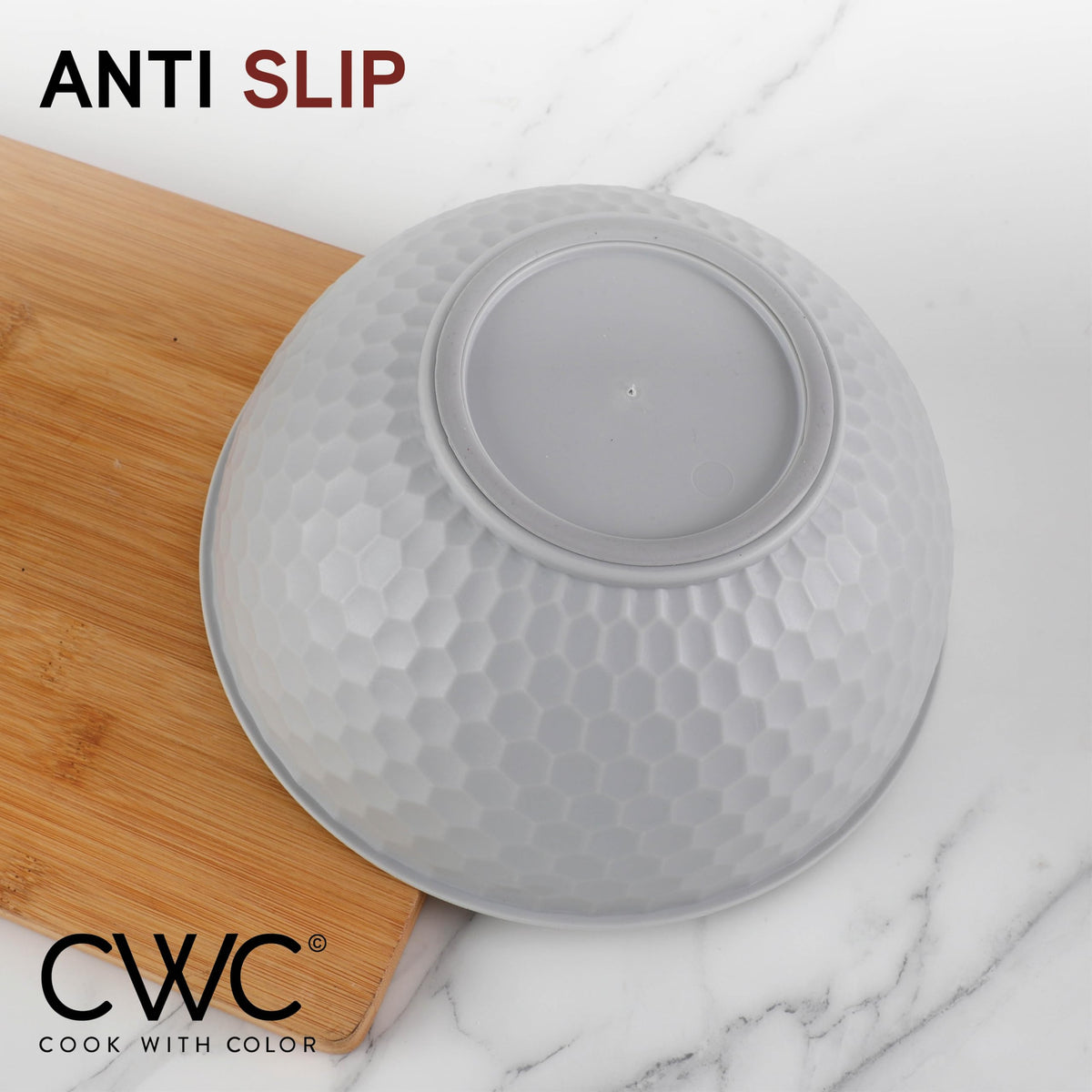 Cook With Color dishwasher-safe bowls for easy cleanup.