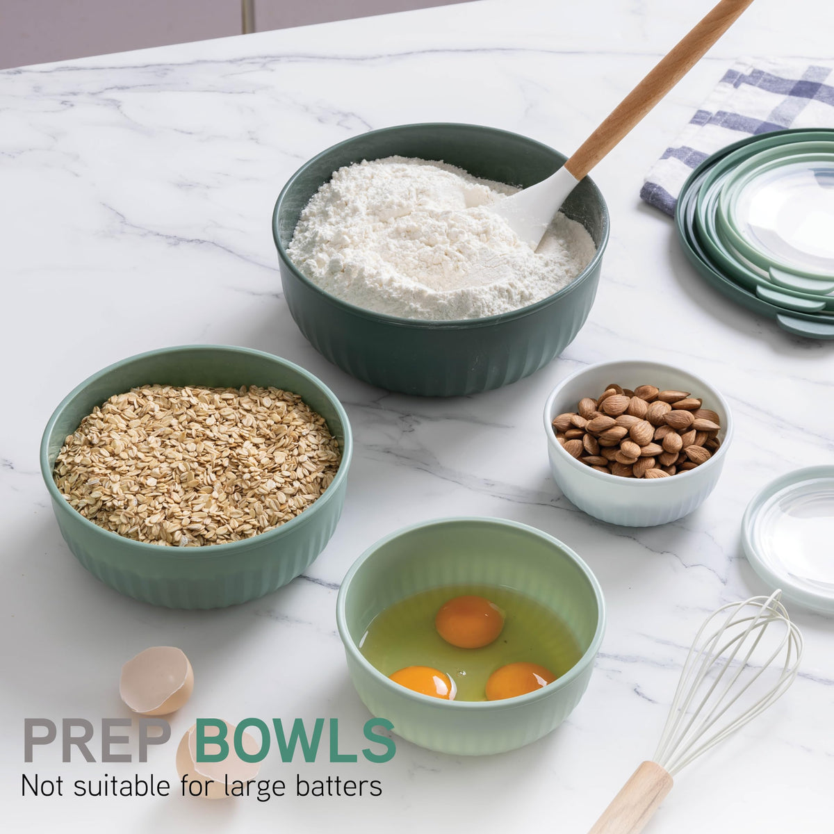 Dishwasher-safe Cook with Color bowls simplify cleanup.