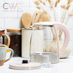 COOK WITH COLOR electric tea kettle auto shutoff and boil-dry protection for safety.
