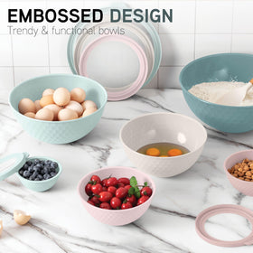 COOK WITH COLOR freezer-safe bowls for batch storage