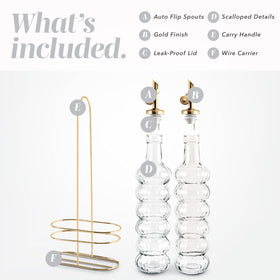 Cook With Color gold-top olive oil dispenser adds elegance and controlled pouring