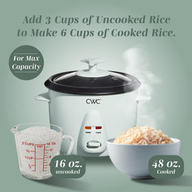 Cook With Color keeps rice warm after cooking for easy serving.