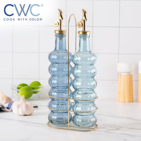 COOK WITH COLOR textured glass provides secure ergonomic grip during cooking