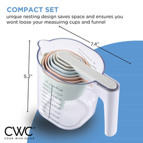 COOK WITH COLOR pastel dry measuring cups ready for precise baking
