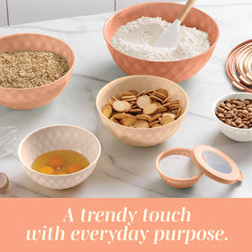 COOK WITH COLOR bowls are top-rack dishwasher, microwave, and freezer safe.