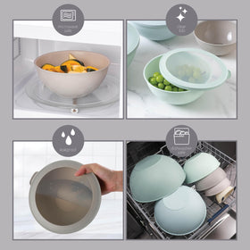 COOK WITH COLOR microwave-safe mixing bowls for quick prep