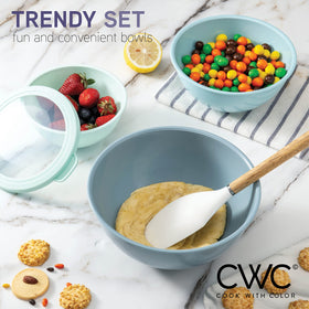 Cook With Color microwave-safe bowls make quick reheats convenient.
