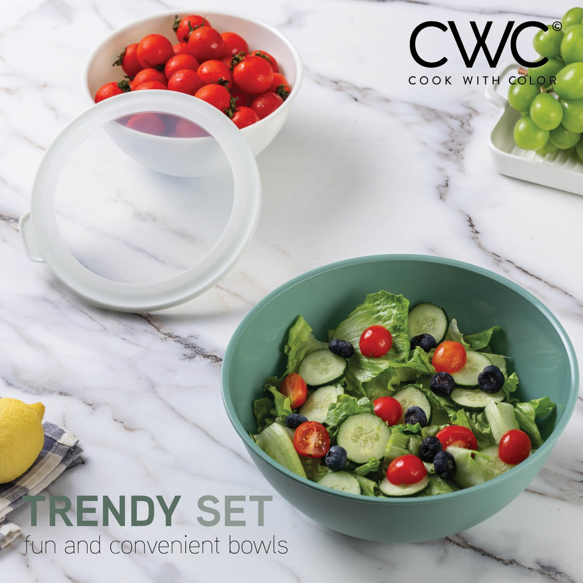 Cook With Color microwave-safe bowls for quick reheating.