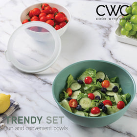 Cook With Color microwave-safe bowls for quick reheating.