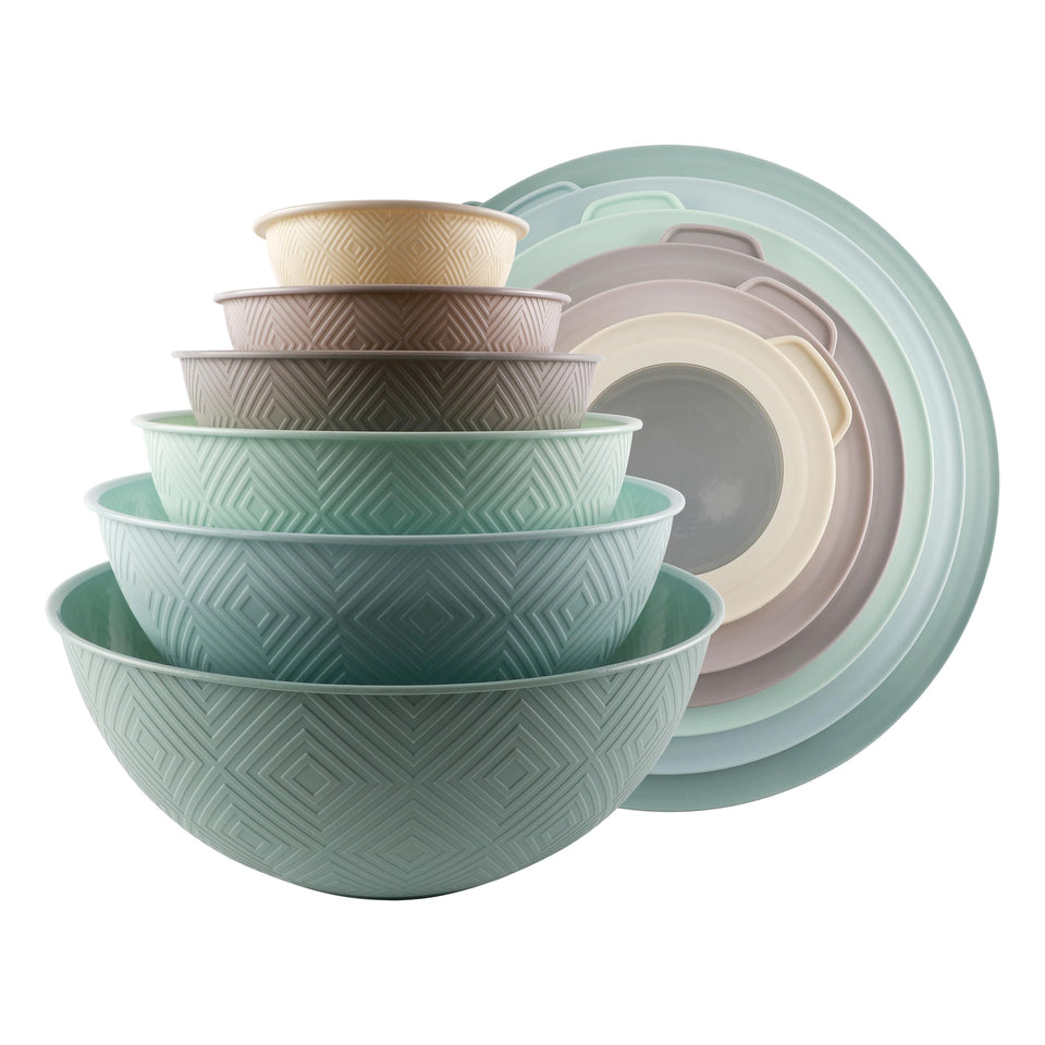 COOK WITH COLOR mixing bowls with lids for versatile prep and storage