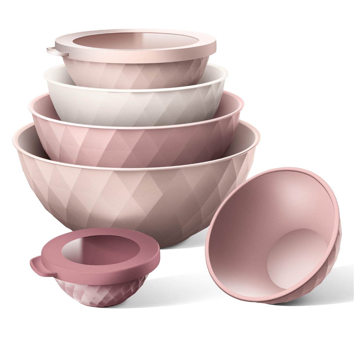 Cook with Color Mixing Bowls Pink Diamond BPA-free material ensures safe food contact