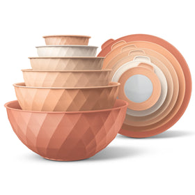 COOK WITH COLOR mixing bowls with lids for easy meal prep and storage.