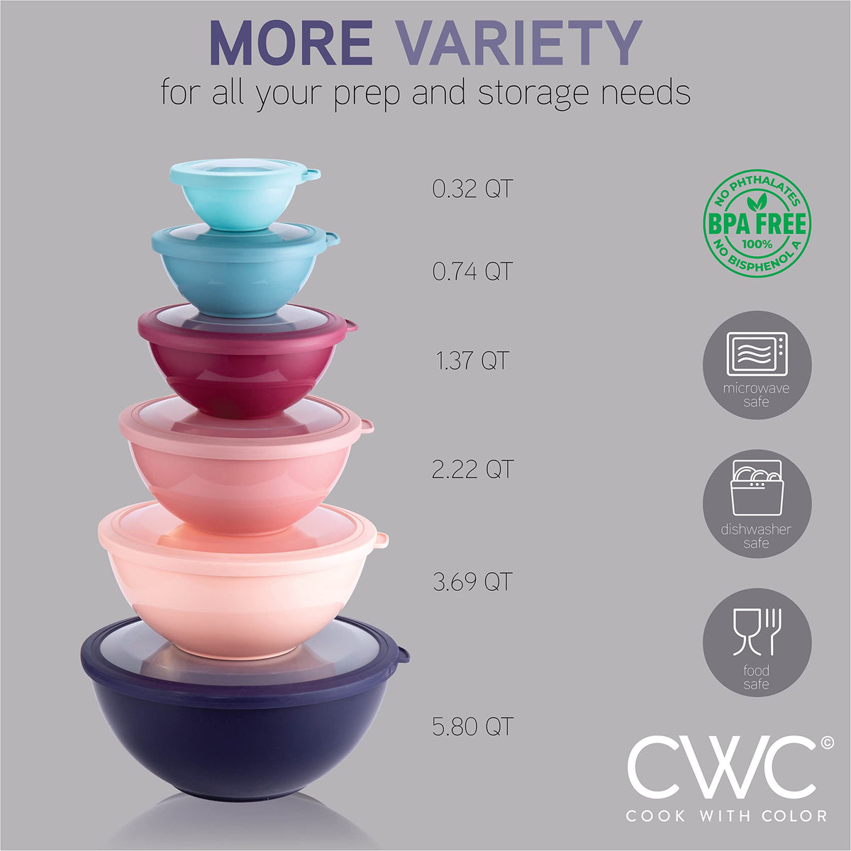 COOK WITH COLOR multicolor set displayed for easy organization