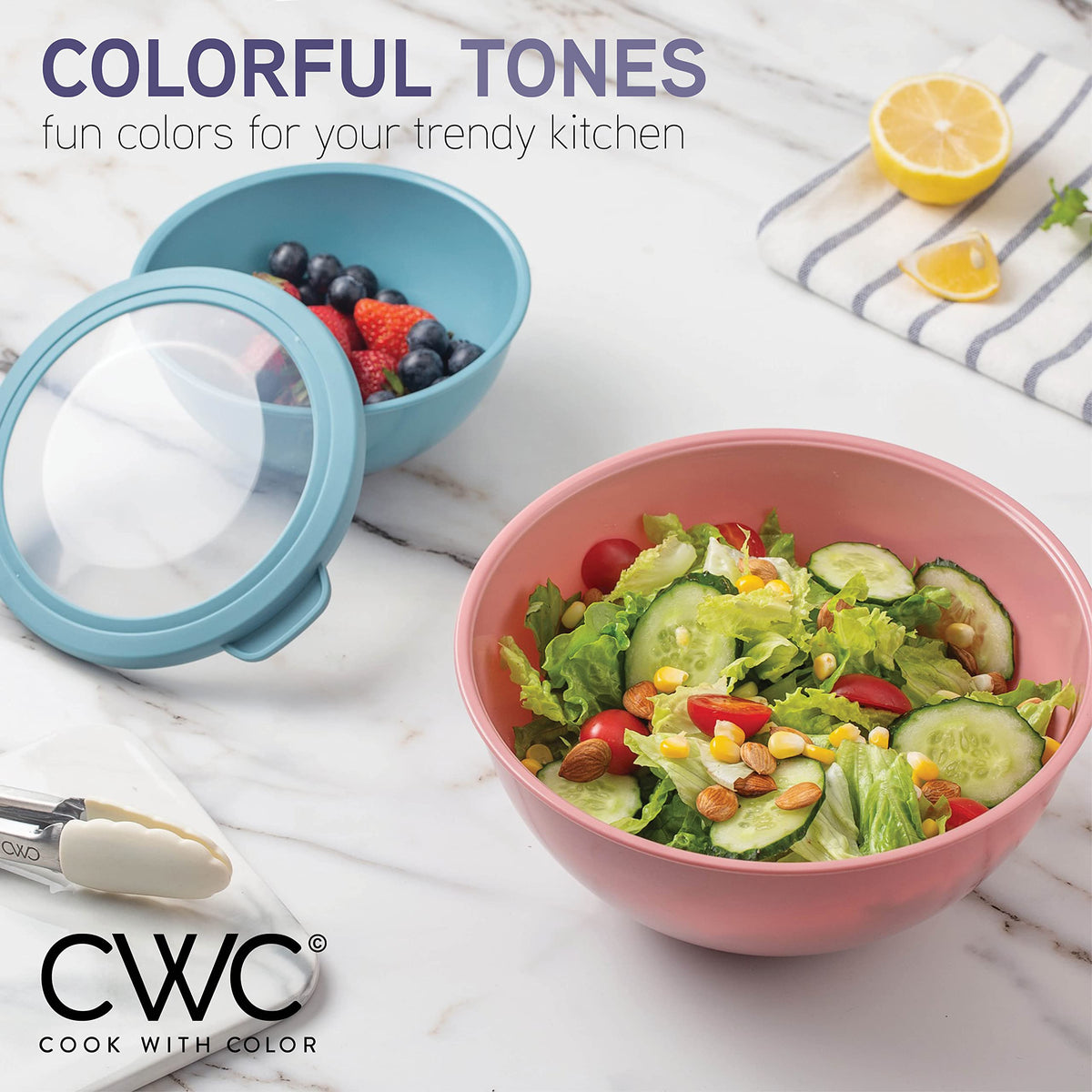 COOK WITH COLOR nested bowls stacked to save space