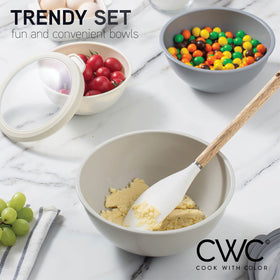 Cook with Color fridge and freezer safe bowls preserve ingredients longer.